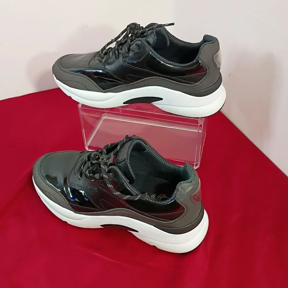Hugo Boss Black and Gray Sneakers Mens SZ 6